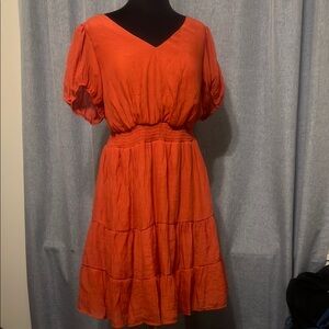 Elegant Orange Women's Dress
